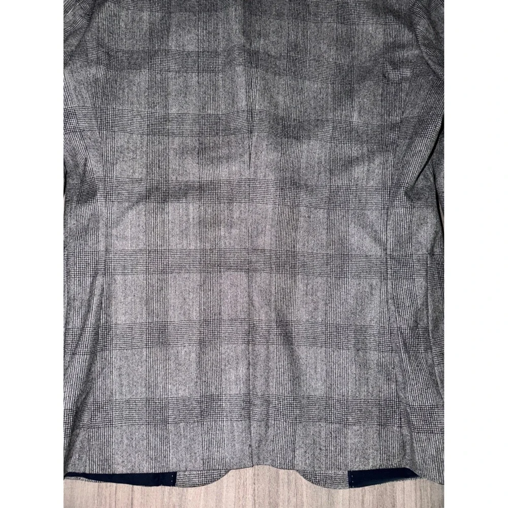 Banana Republic Vitale Barberis Canonico Wool Blazer Grey Plaid 38R Slim Fit A1